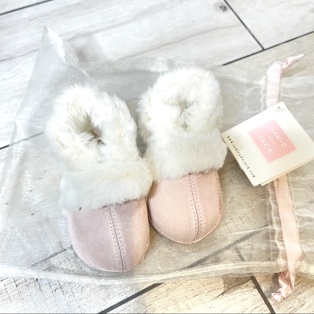 Janie & Jack Pink Crib Shoes